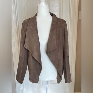 BB Dakota faux suede drape front jacket